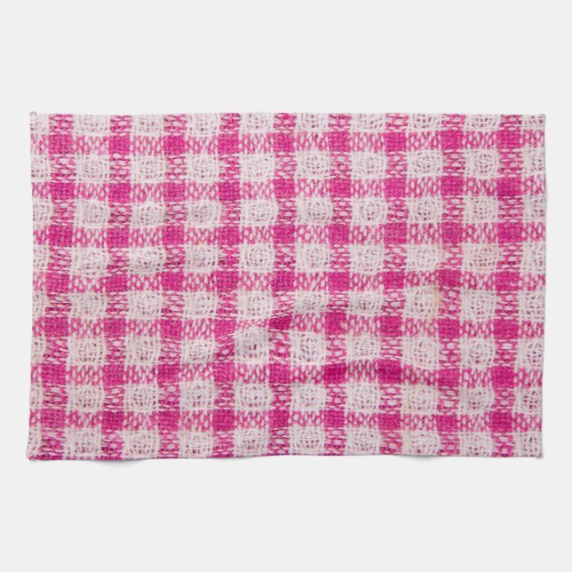 Fabric chequered pattern tea towel (Horizontal)