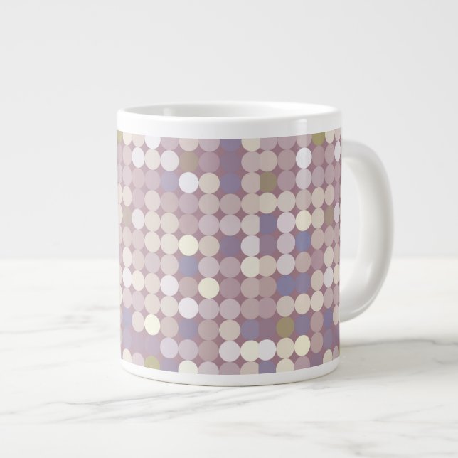 Fabric circles abstract pattern large coffee mug (Front Right)