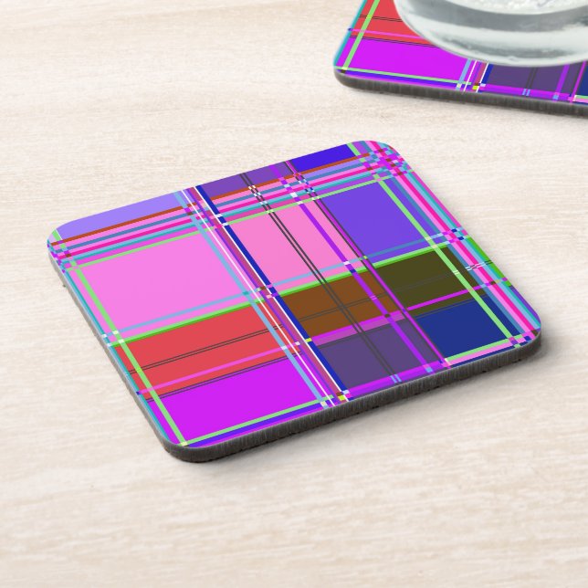 Fabric Cloth Colours Squares Coaster (Left Side)