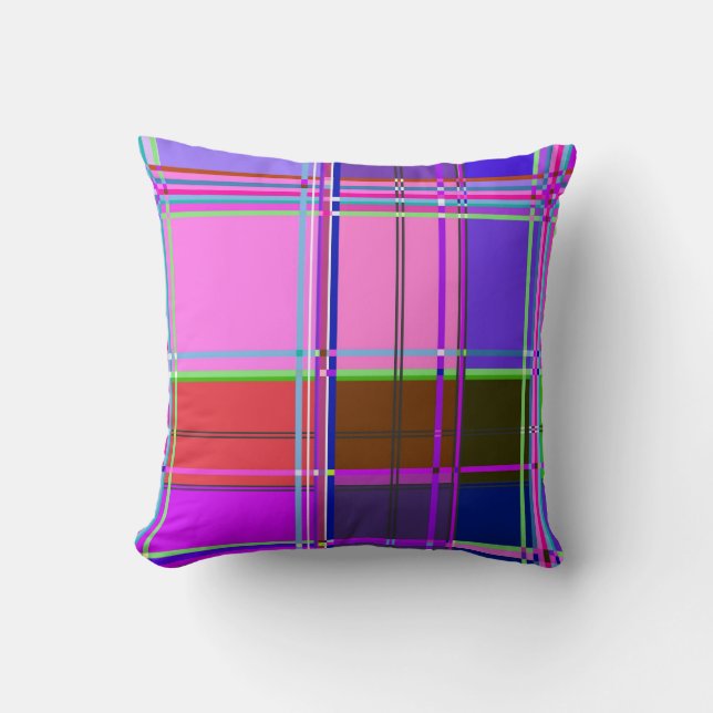 Fabric Cloth Colours Squares Cushion (Front)
