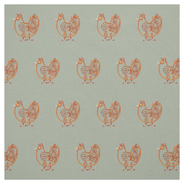 Fabric - Copper Wore Chicken (Swatch)