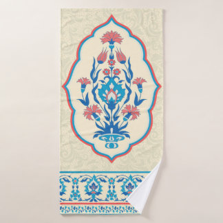 Fabric floral seamless pattern in ethnic style bath towel