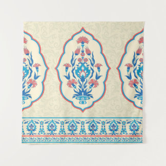 Fabric floral seamless pattern in ethnic style tapestry