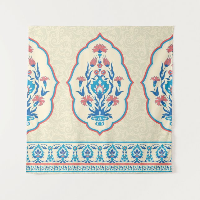 Fabric floral seamless pattern in ethnic style tapestry (Front)