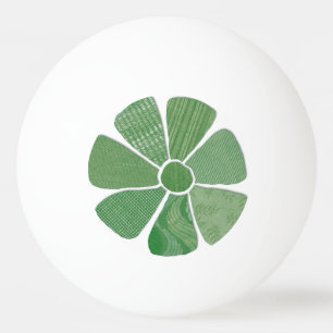 Fabric Flower Collage Choice of Background Colour Ping Pong Ball