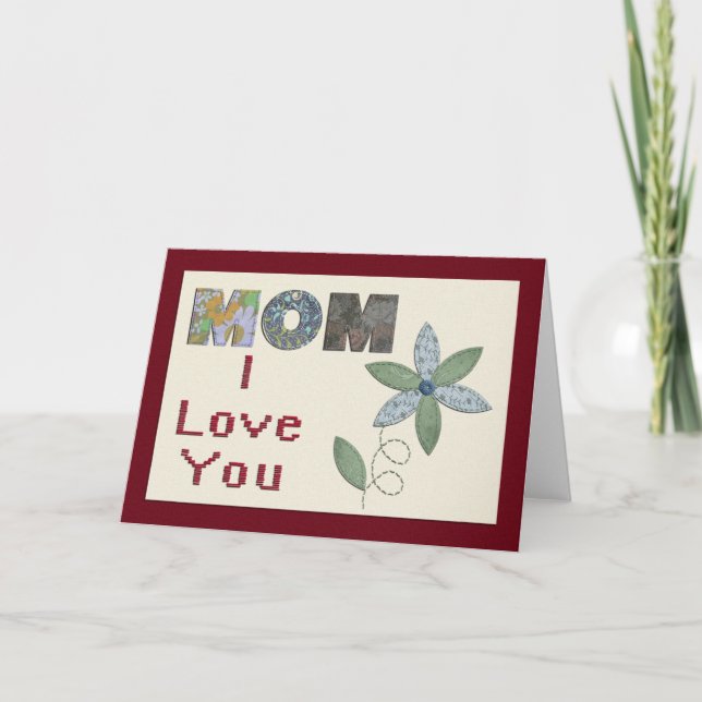Fabric Flower Mothers Day Card (Front)