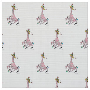 Fabric Giraffe Painted Pink