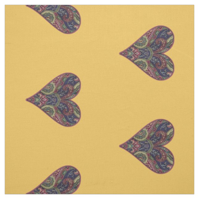 Fabric Heart Tapestry Choose Any Background Colour (Swatch)