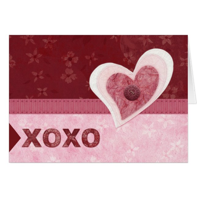 Fabric Hearts, Hugs 'n Kisses (Front Horizontal)