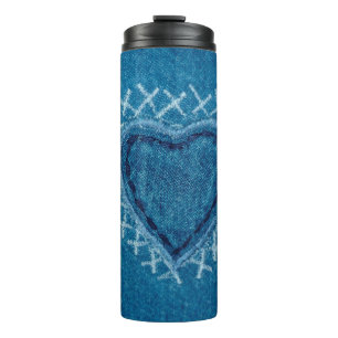 Fabric jeans texture cloth thermal tumbler