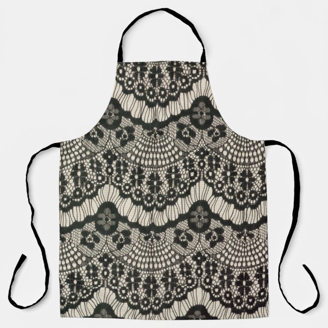 Fabric lace openwork.  Fabric lace floral ornament Apron (Front)