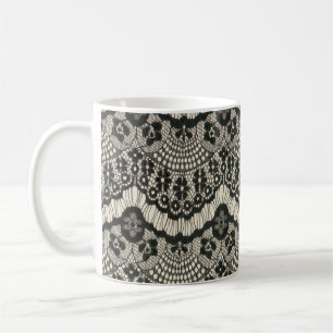 Fabric lace openwork. Fabric lace floral ornament Coffee Mug