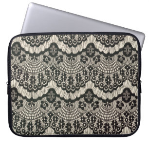 Fabric lace openwork.  Fabric lace floral ornament Laptop Sleeve