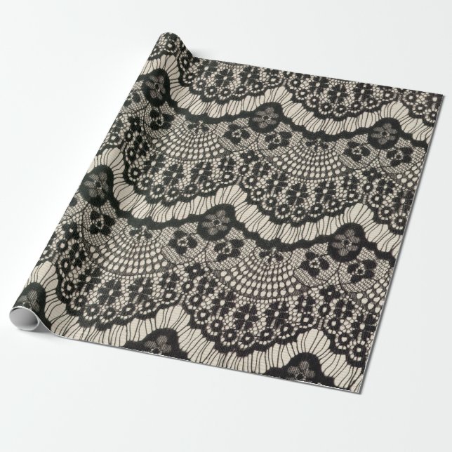 Fabric lace openwork.  Fabric lace floral ornament Wrapping Paper (Unrolled)