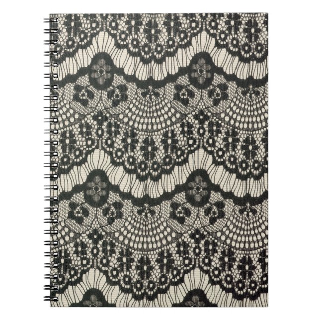 Fabric Lace Ornament on White. Notebook (Front)