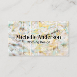 Fabric Material   Plant Doodle Pattern Business Card