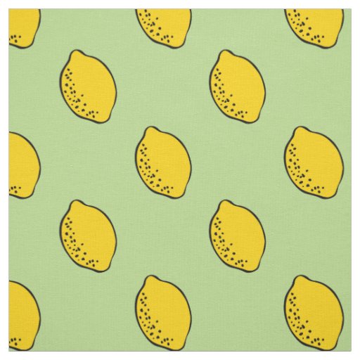 Fabric: Mint Green & Yellow Lemon Print Fabric | Zazzle