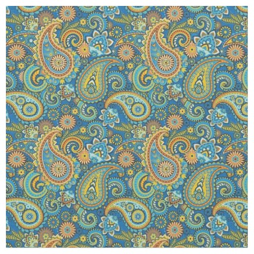 Fabric Multi Coloured French Paisley Zazzle