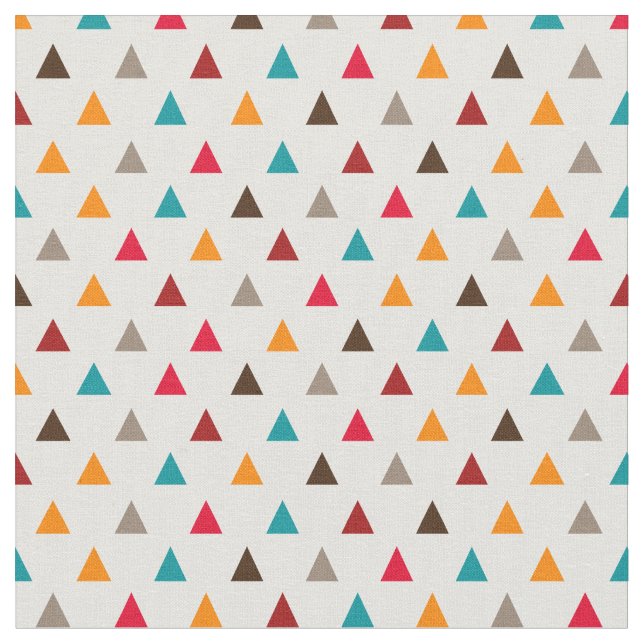Fabric - Multi Coloured Triangles (Close Up)