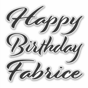 Fabric Name First Name black Sticker Birthday