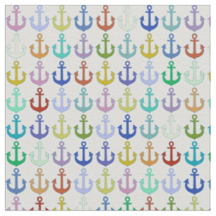 fabric of colourful sailor anchors pattern