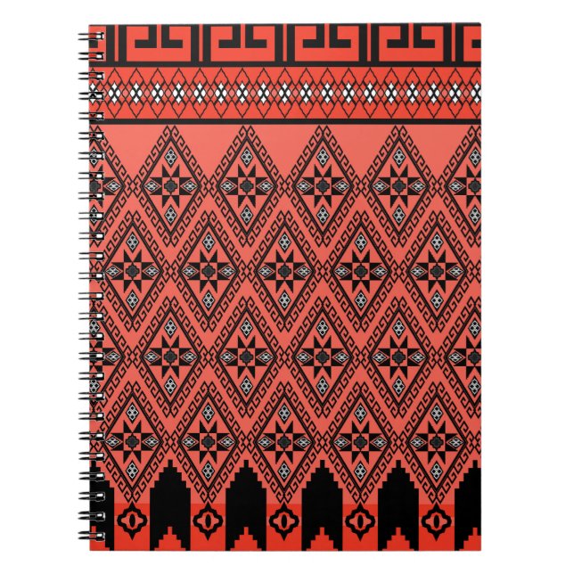 Fabric patterns: blue background decoration. notebook (Front)