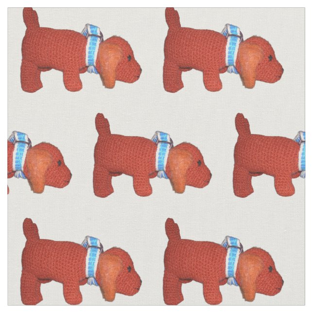Fabric - Red Puppies (Close Up)