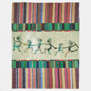 Fabric Stripes Pattern coloured I + KOKOPELLI Fleece Blanket