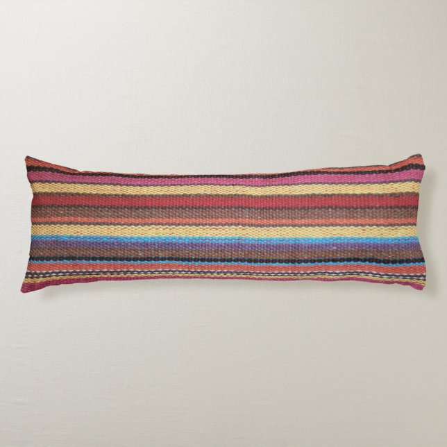 Fabric Stripes Pattern coloured I + your ideas Body Cushion (Front)