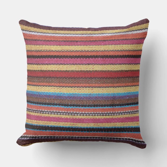 Fabric Stripes Pattern coloured I + your ideas Cushion (Front)