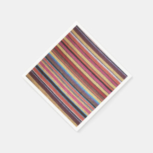 Fabric Stripes Pattern coloured I + your ideas Napkin