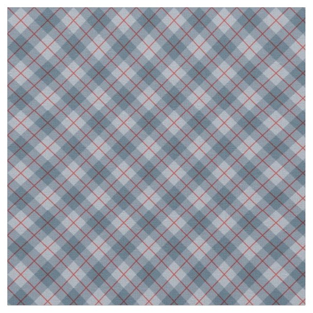 Fabric - Tartan Blue, Grey and Red (Close Up)