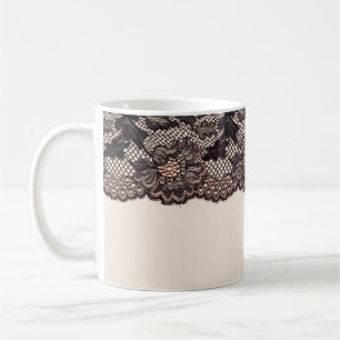Fabric textile texture and lace for background coffee mug