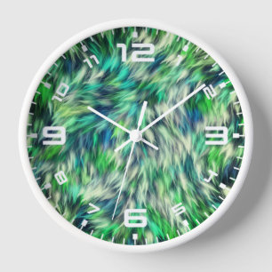Fabric Texture Green Fur Design-68745 Clock