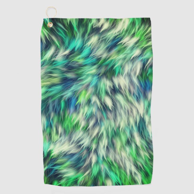Fabric Texture Green Fur Design-68745 Golf Towel (Front)