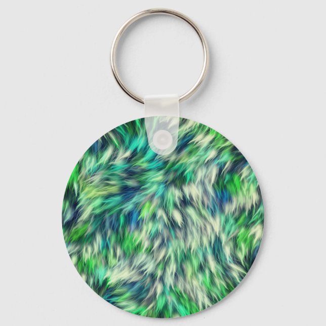 Fabric Texture Green Fur Design-68745 Key Ring (Front)