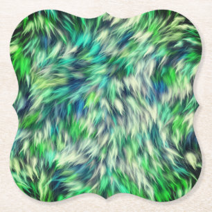 Fabric Texture Green Fur Design-68745 Paper Coaster