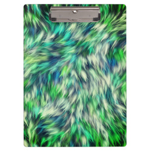 Fabric Texture Green Fur Design Clipboard