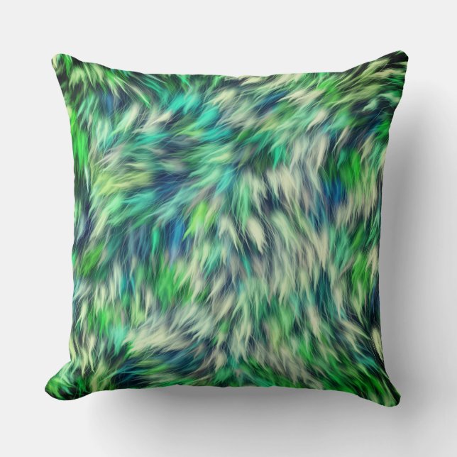 Fabric Texture Green Fur Design  Cushion (Front)