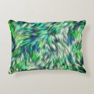 Fabric Texture Green Fur Design Decorative Cushion