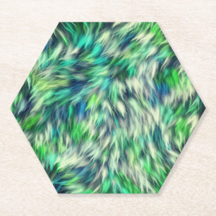 Fabric Texture Green Fur Design  Paper Coaster