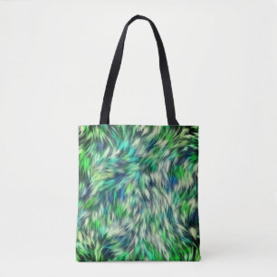 Fabric Texture Green Fur Design Tote Bag