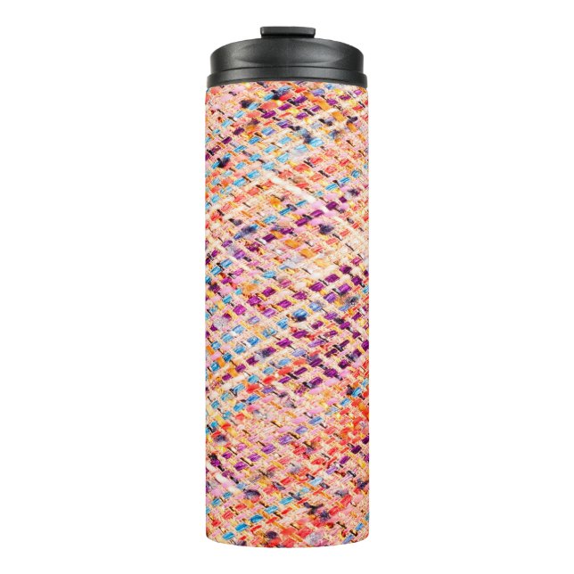 Fabric texture weave a large thread thermal tumbler (Front)