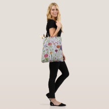 Fabric tote bag with spring floral design