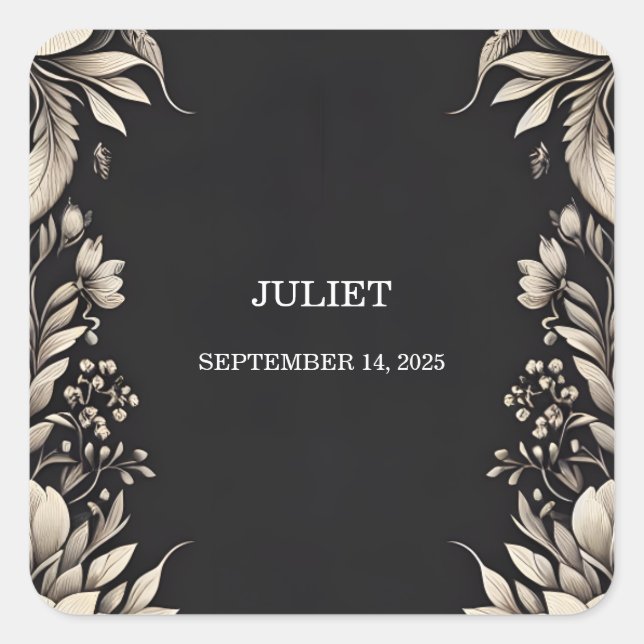 Fabric Velvet Lace Linen Paper Bridal Shower Square Sticker (Front)