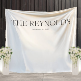Fabric Wedding Sign Personalized Wedding Welcome Tapestry