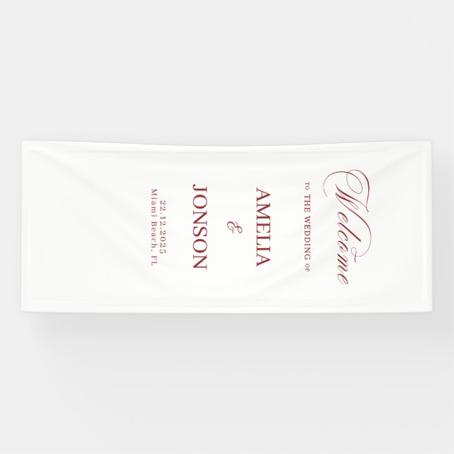 Fabric Wedding Welcome Sign Modern Wedding Welcome (Horizontal)