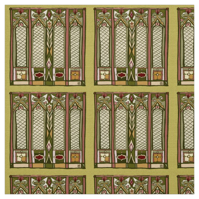 Fabric with " Arts and Crafts" Stylised Pattern (Swatch)