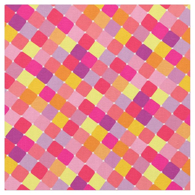 Fabric with colourful squares (Close Up)