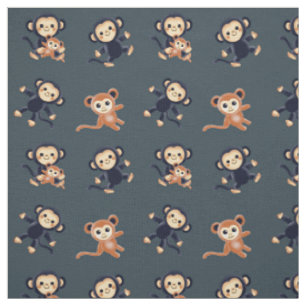 Fabric with cute monkeys